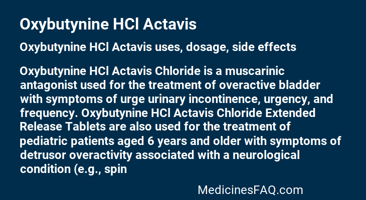 Oxybutynine HCl Actavis