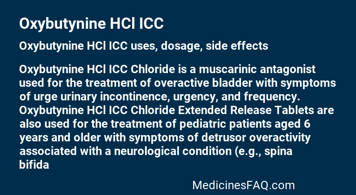 Oxybutynine HCl ICC