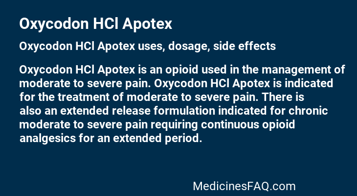 Oxycodon HCl Apotex