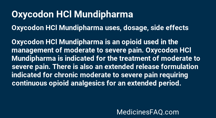 Oxycodon HCl Mundipharma