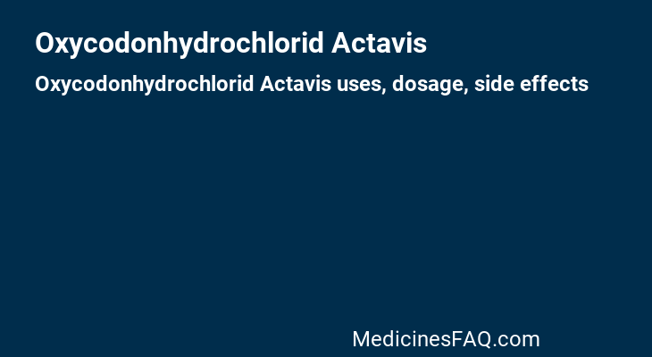 Oxycodonhydrochlorid Actavis