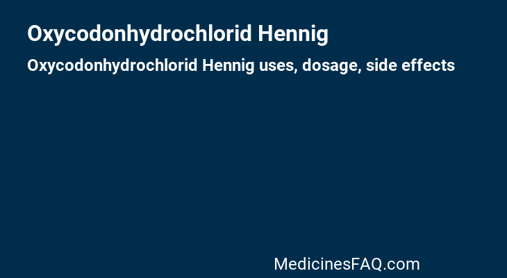 Oxycodonhydrochlorid Hennig