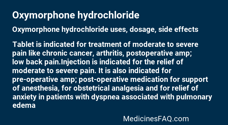 Oxymorphone hydrochloride