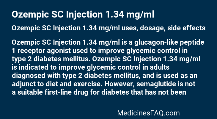 Ozempic SC Injection 1.34 mg/ml