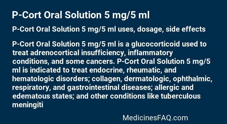 P-Cort Oral Solution 5 mg/5 ml