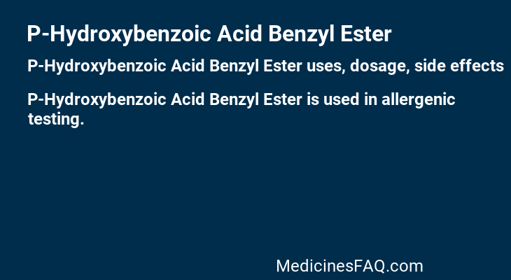 P-Hydroxybenzoic Acid Benzyl Ester