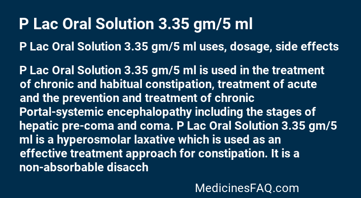 P Lac Oral Solution 3.35 gm/5 ml