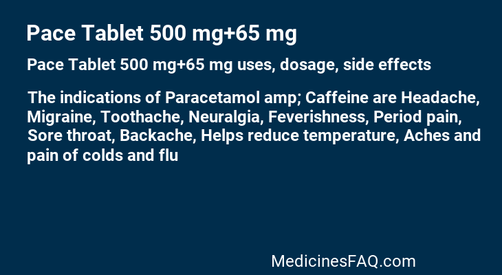 Pace Tablet 500 mg+65 mg