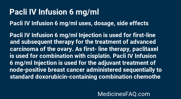 Pacli IV Infusion 6 mg/ml