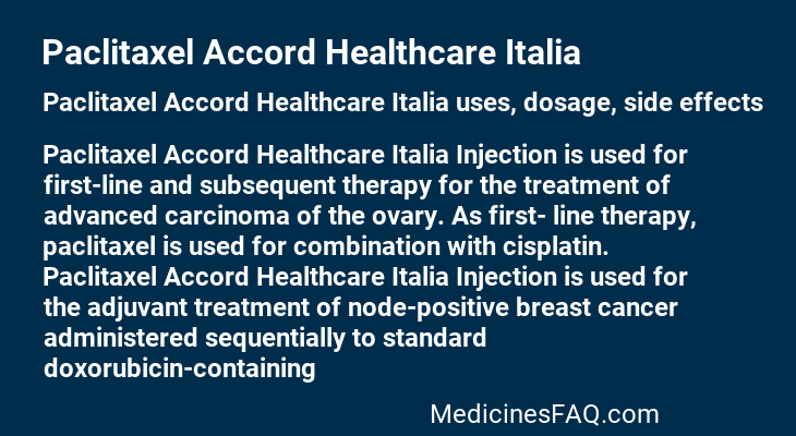 Paclitaxel Accord Healthcare Italia