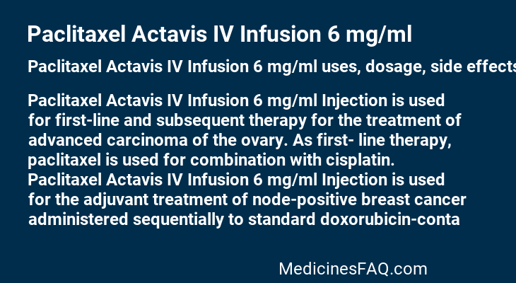 Paclitaxel Actavis IV Infusion 6 mg/ml