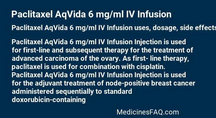 Paclitaxel AqVida 6 mg/ml IV Infusion