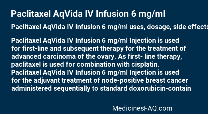 Paclitaxel AqVida IV Infusion 6 mg/ml