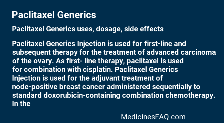 Paclitaxel Generics