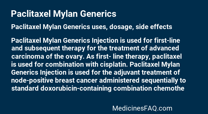 Paclitaxel Mylan Generics