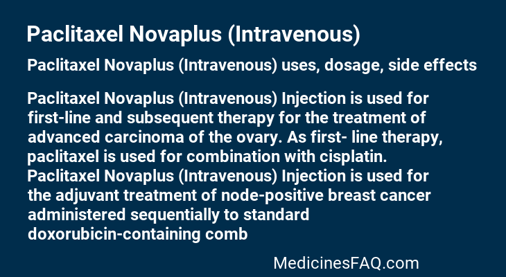 Paclitaxel Novaplus (Intravenous)