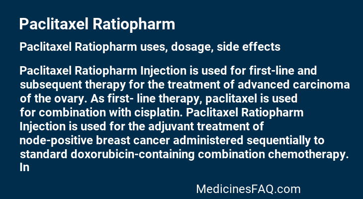 Paclitaxel Ratiopharm