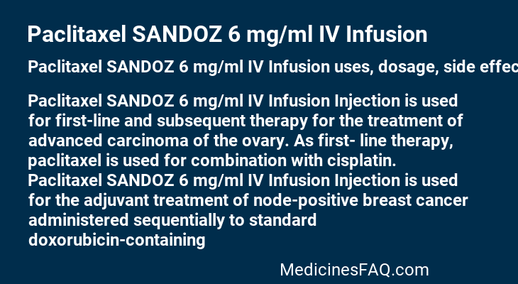 Paclitaxel SANDOZ 6 mg/ml IV Infusion