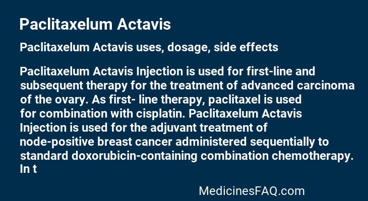 Paclitaxelum Actavis