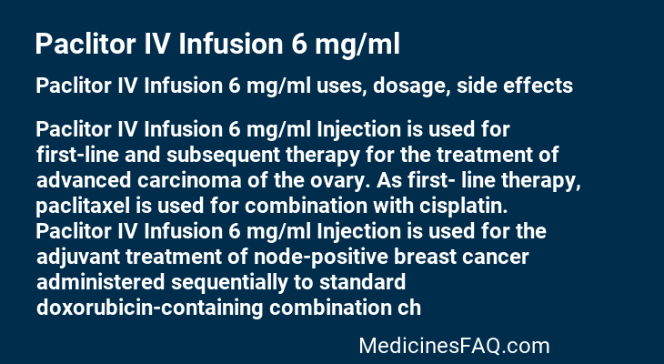 Paclitor IV Infusion 6 mg/ml