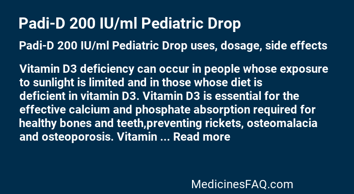 Padi-D 200 IU/ml Pediatric Drop