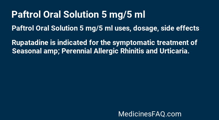 Paftrol Oral Solution 5 mg/5 ml