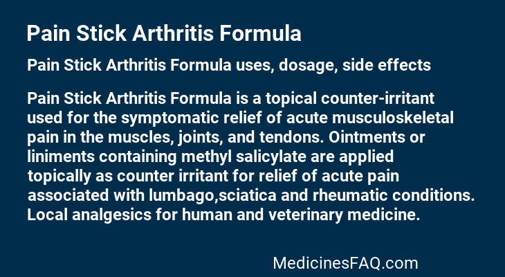 Pain Stick Arthritis Formula