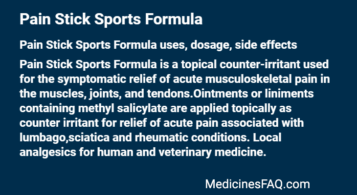 Pain Stick Sports Formula