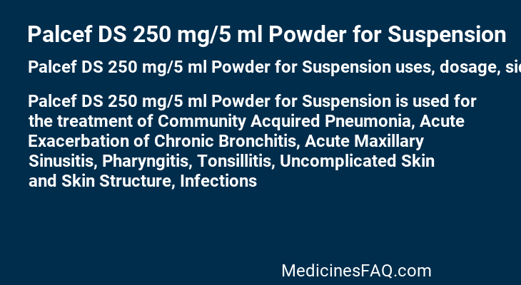 Palcef DS 250 mg/5 ml Powder for Suspension