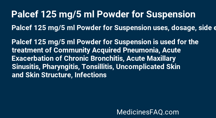 Palcef 125 mg/5 ml Powder for Suspension