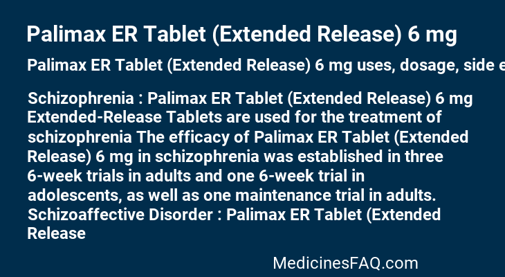 Palimax ER Tablet (Extended Release) 6 mg