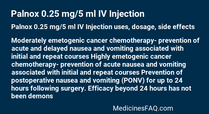 Palnox 0.25 mg/5 ml IV Injection