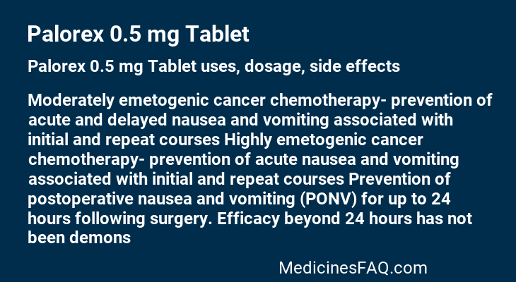 Palorex 0.5 mg Tablet