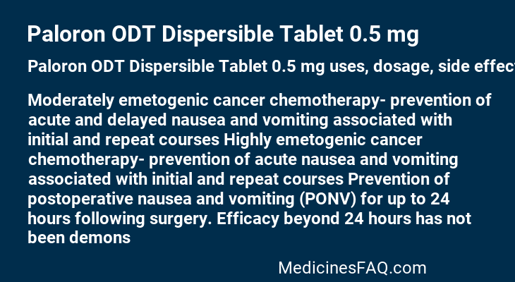 Paloron ODT Dispersible Tablet 0.5 mg