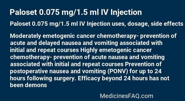 Paloset 0.075 mg/1.5 ml IV Injection