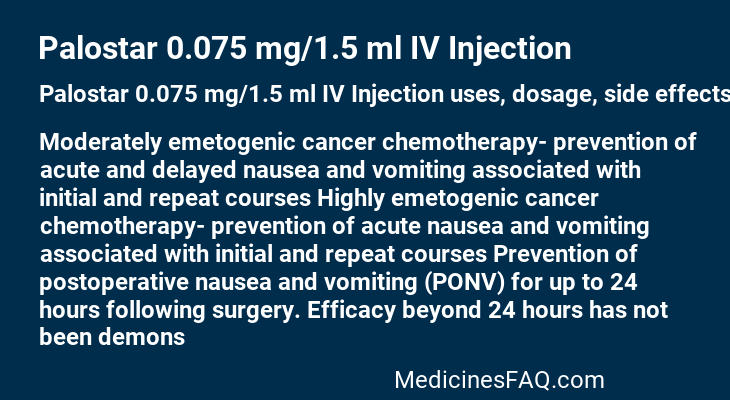 Palostar 0.075 mg/1.5 ml IV Injection