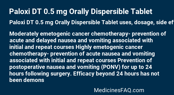 Paloxi DT 0.5 mg Orally Dispersible Tablet