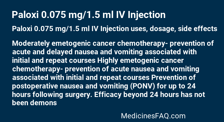 Paloxi 0.075 mg/1.5 ml IV Injection