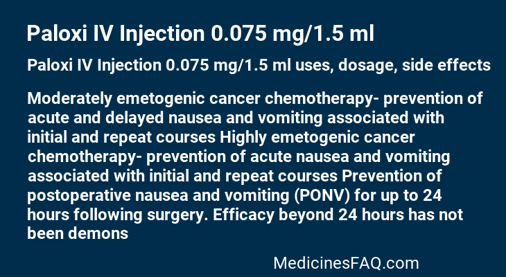 Paloxi IV Injection 0.075 mg/1.5 ml