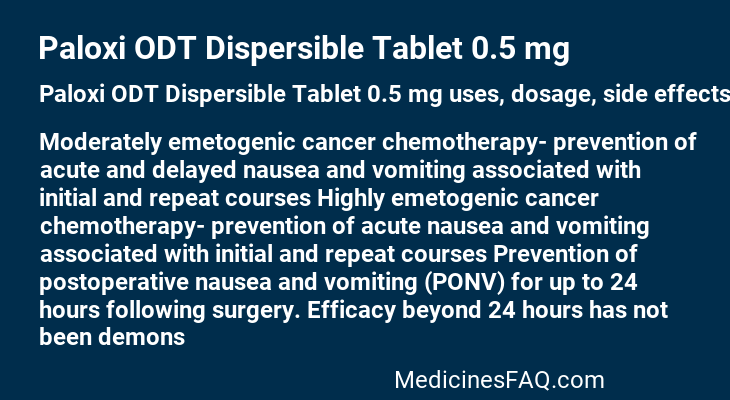 Paloxi ODT Dispersible Tablet 0.5 mg