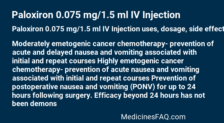 Paloxiron 0.075 mg/1.5 ml IV Injection