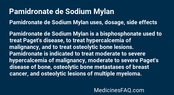 Pamidronate de Sodium Mylan