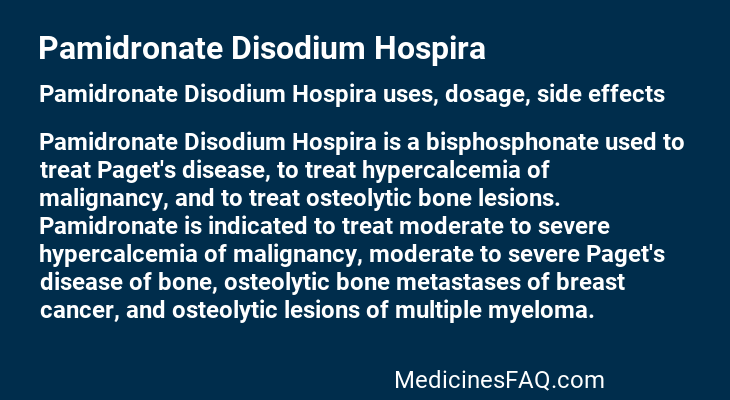 Pamidronate Disodium Hospira