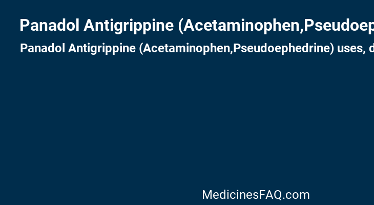 Panadol Antigrippine (Acetaminophen,Pseudoephedrine)