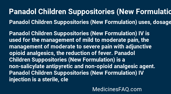 Panadol Children Suppositories (New Formulation)