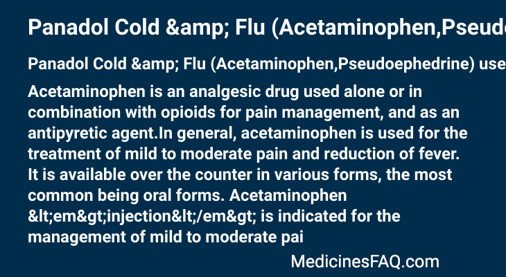 Panadol Cold & Flu (Acetaminophen,Pseudoephedrine)