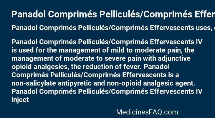 Panadol Comprimés Pelliculés/Comprimés Effervescents