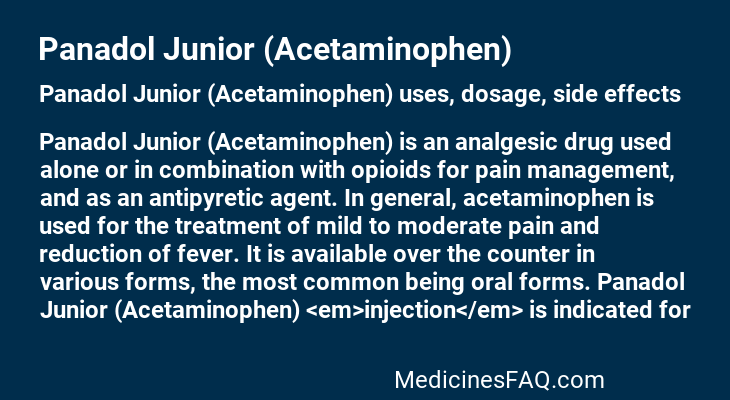 Panadol Junior (Acetaminophen)