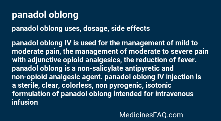 panadol oblong