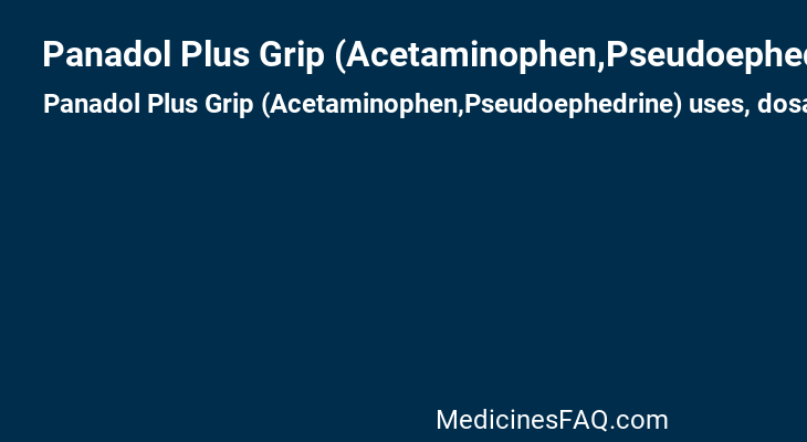 Panadol Plus Grip (Acetaminophen,Pseudoephedrine)